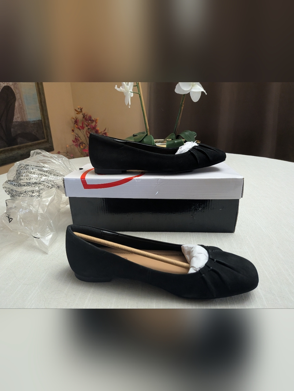 Blondo Jannet Black Ballet Flats Nubuck Size 6 Flats Waterproof